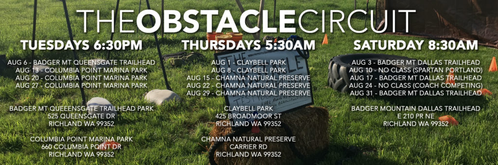 The Obstacle Circuit Fitness Class Schedule August 2019