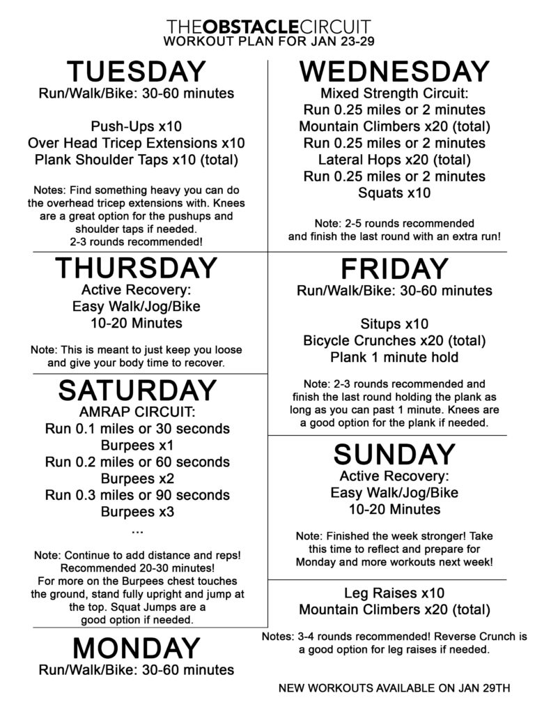 The Obstacle Circuit New Year 2024 Workout Plan January 23
