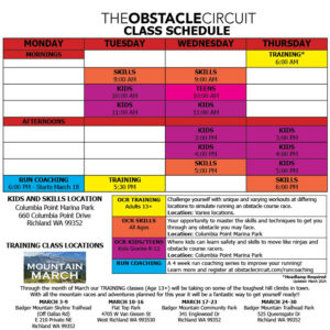 The Obstacle Circuit Mountain March 2024 Class Schedule