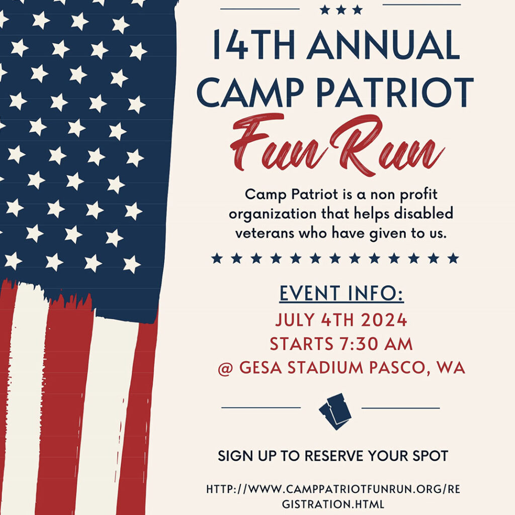 Camp Patriot Pasco Washington 5k 1 mile and 100 lb ruck